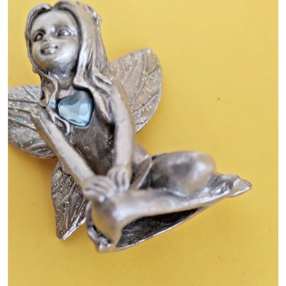 Vintage Pewter & Gemstone Fairies Figurines Lot of 5 - Picture 15 of 16